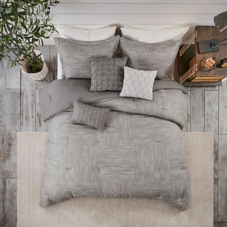 Madison Park Walter 7 Piece Printed Weave Seersucker Comforter Set