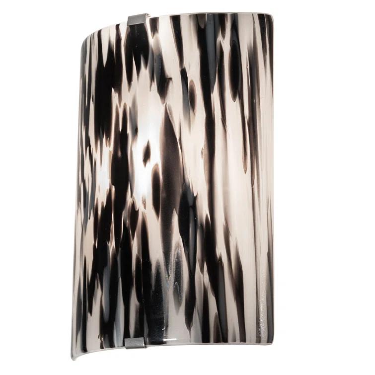 Black Nickel Contemporary Wall Sconce with Art Glass Shade