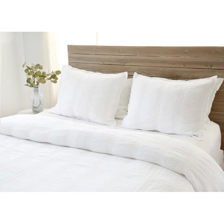 Nantucket Cotton Matelassé Coverlet by Pom Pom at Home - Grey / King