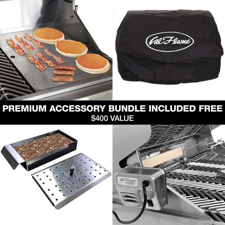P4 Stainless Steel 4-Burner Liquid Propane BBQ Bundle