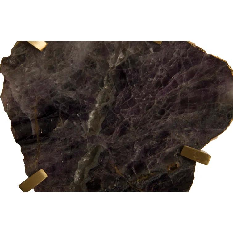 Purple Quartz and Brass 10" Contemporary Wall Tile