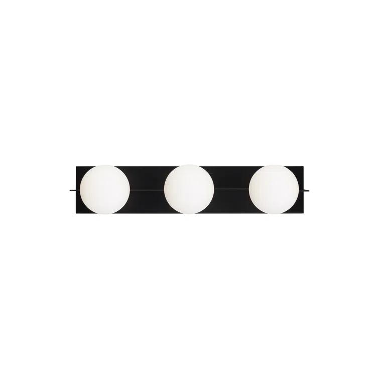 Orbel Matte Black Dimmable LED Vanity Light with Frosted Glass