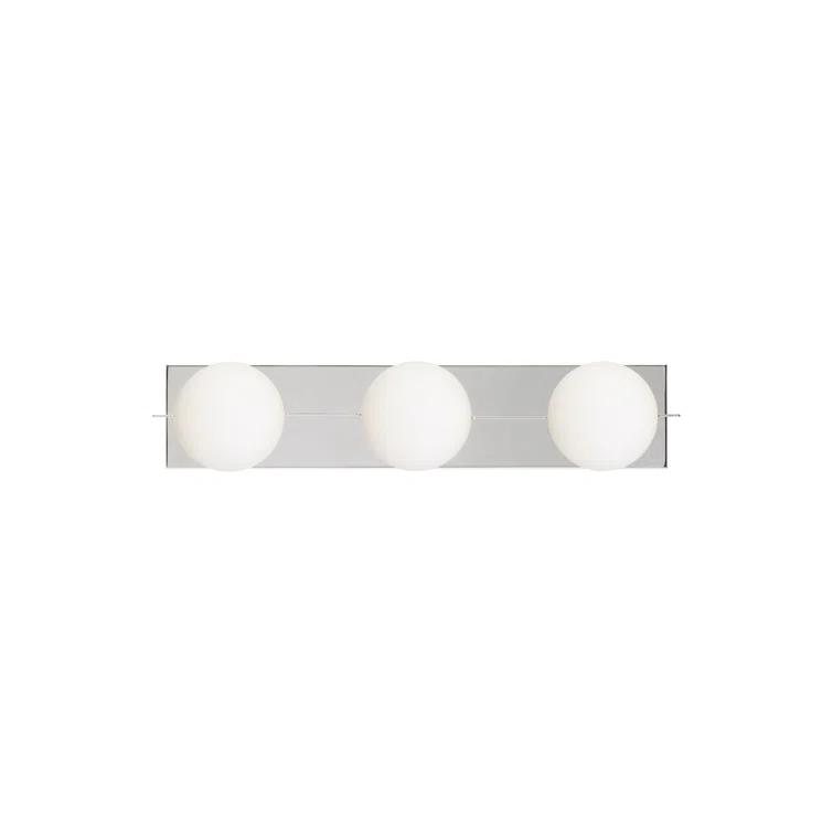Orbel Mid-Century Modern Polished Nickel 3-Light LED Vanity Light