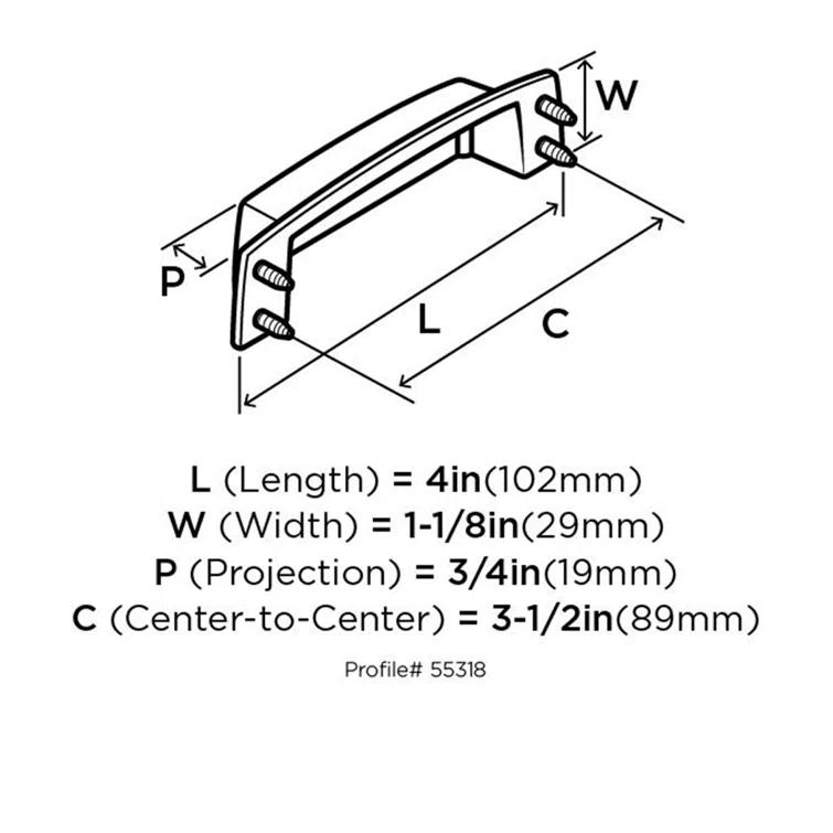 Highland Ridge 3 1/2" Center to Center Cup/Bin Pull