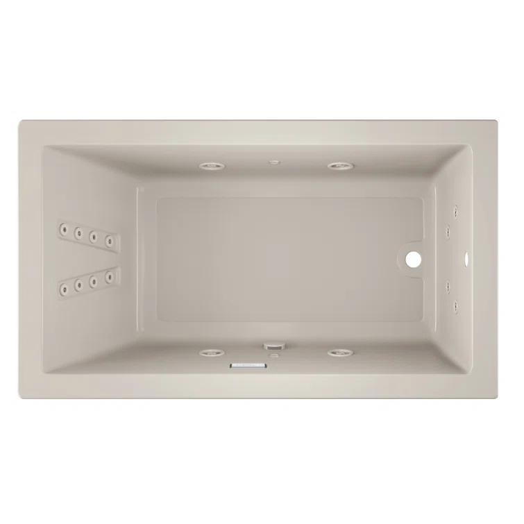 Solna™ Chromatherapy Whisper 72" x 42" Undermount Whirlpool Bathtub