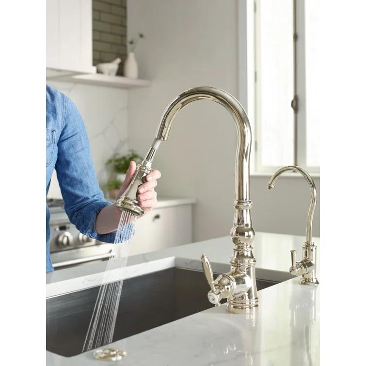 Moen Weymouth One-Handle Pull Down Single Handle Kitchen Faucet with Power Boost