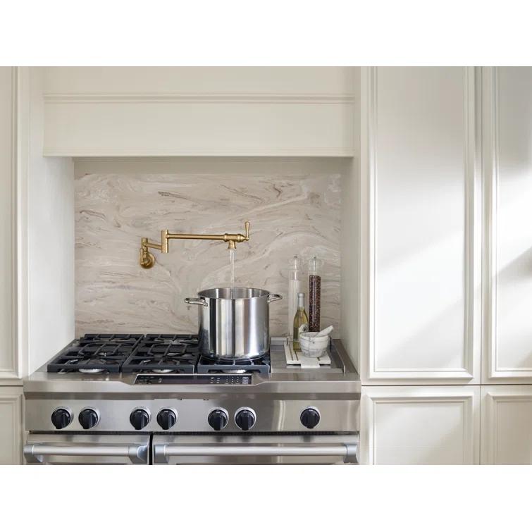 Moen Traditional Wall Mount Swing Arm Folding Pot Filler Kitchen Faucet