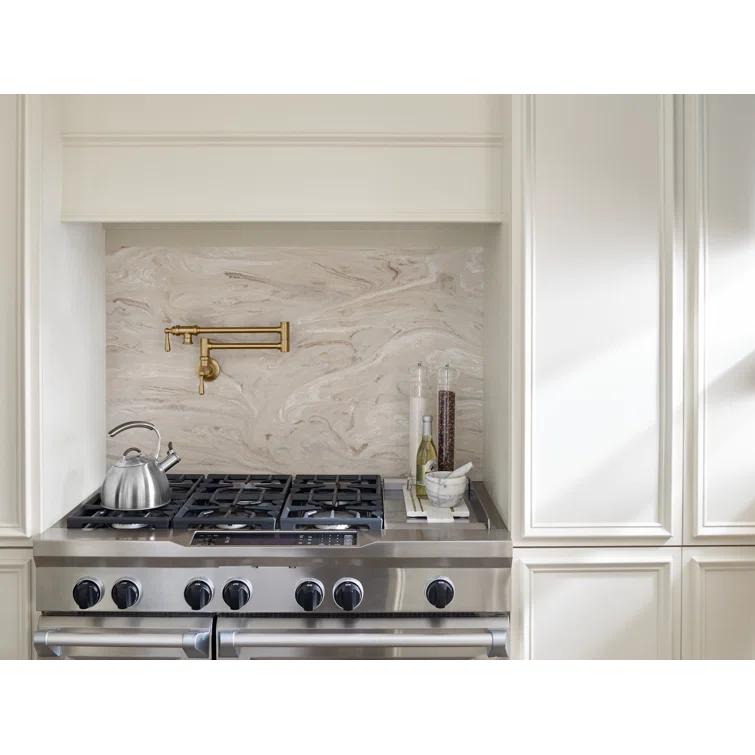 Moen Traditional Wall Mount Swing Arm Folding Pot Filler Kitchen Faucet