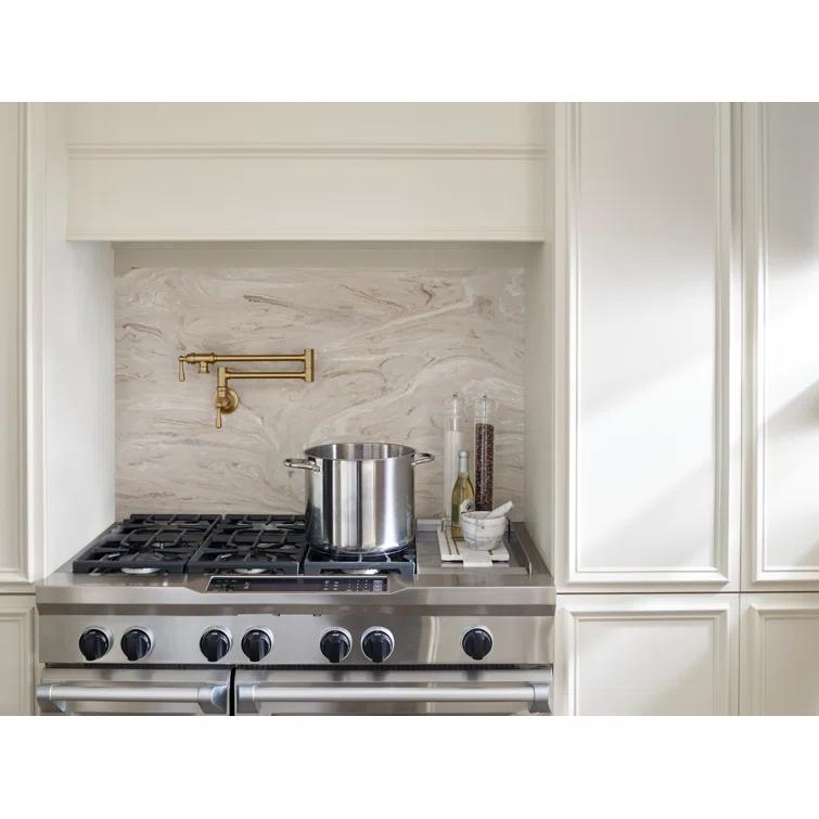 Moen Traditional Wall Mount Swing Arm Folding Pot Filler Kitchen Faucet