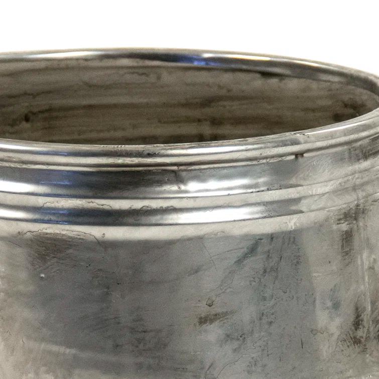 Zentique  Distressed Metallic Can-Shaped Vase - Small