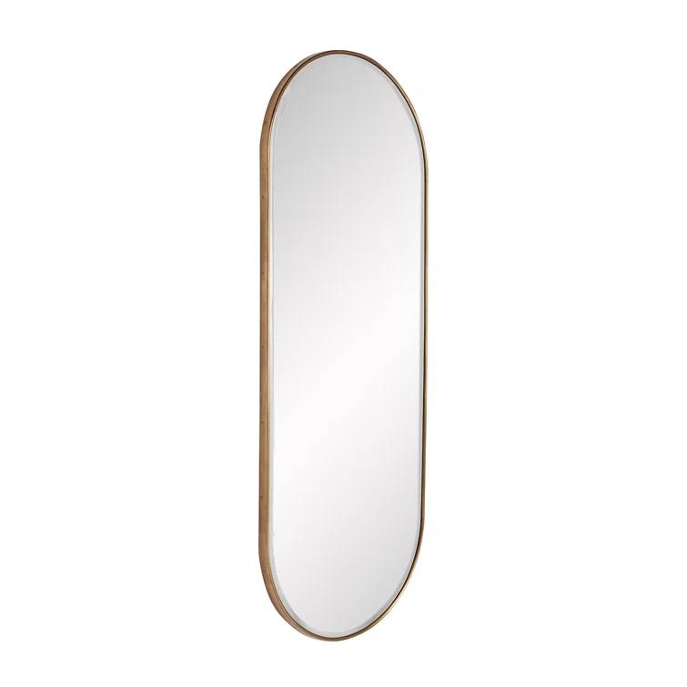 Vaquero Chic Full-Length Bronze and Gold Wood-Leather Mirror