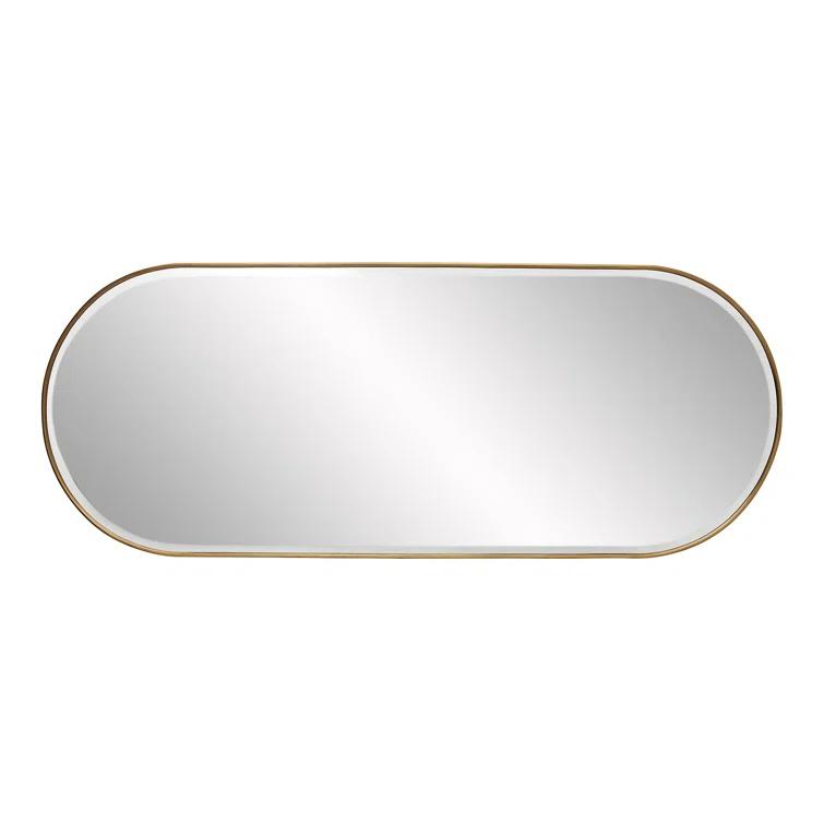 Vaquero Chic Full-Length Bronze and Gold Wood-Leather Mirror