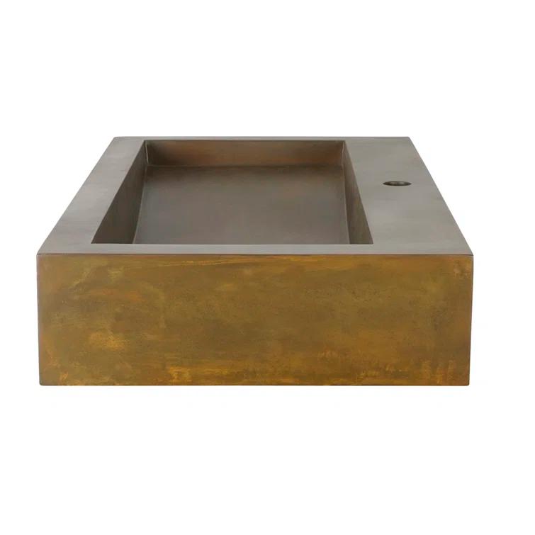 Barclay 5-325CVB Barclay Gentry 17.87'' Vintage Brown Concrete Rectangular Bathroom Sink