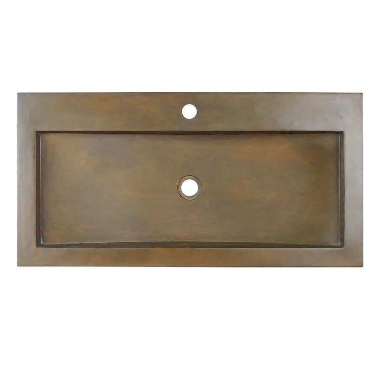 Barclay 5-325CVB Barclay Gentry 17.87'' Vintage Brown Concrete Rectangular Bathroom Sink