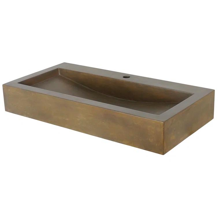Barclay 5-325CVB Barclay Gentry 17.87'' Vintage Brown Concrete Rectangular Bathroom Sink