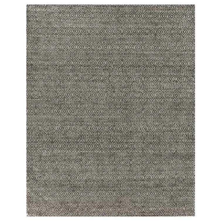 EXQUISITE RUGS Woven Earth Handmade Flatweave Wool Charcoal/Ivory Area Rug | Wayfair