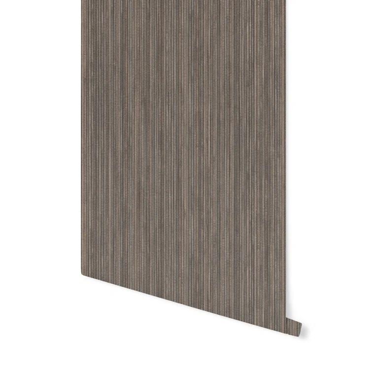 Tempaper & Co. 28 sq ft Faux Grasscloth Removable Peel and Stick Wallpaper Textured Bronze : Vinyl, Self-Adhesive, Thin Stripe Pattern