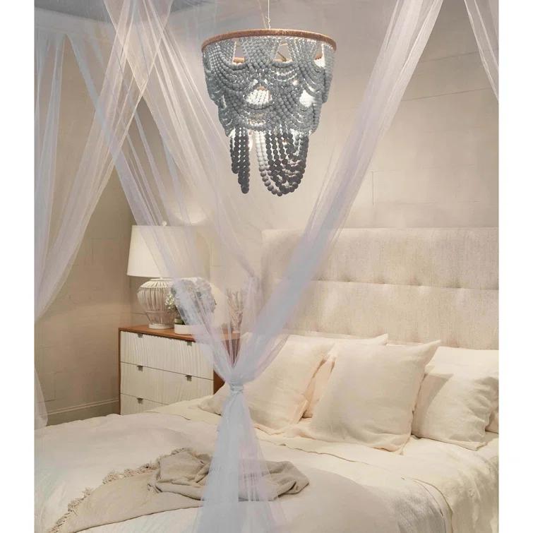 Ombre Wood Bead Chandelier