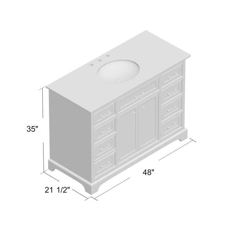 Birch Lane™ Hermes 48'' Single Bathroom Vanity with Marble Top