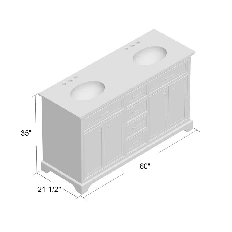 Etta Avenue™ Lydie 60'' Double Bathroom Vanity with Marble Top