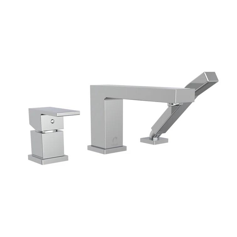 Quadrato Deck Tub Filler with Diverter