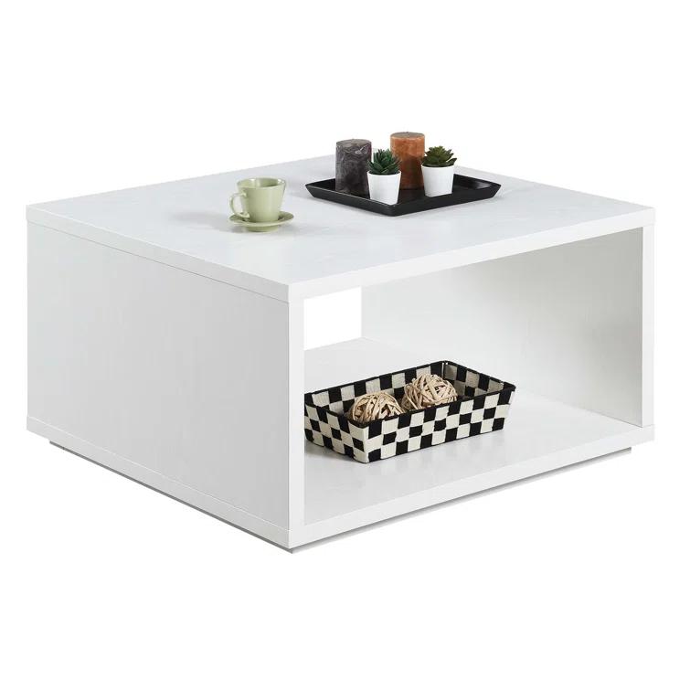 Haught Floor Shelf Coffee Table with Storage