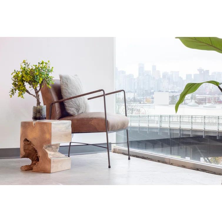 Ivie Leather Accent Chair