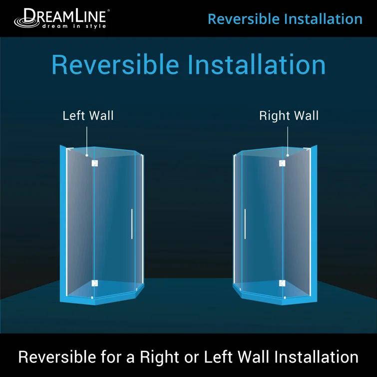 DreamLine Prism 34 1/8 in. x 72 in. Frameless Neo-Angle Pivot Shower Enclosure