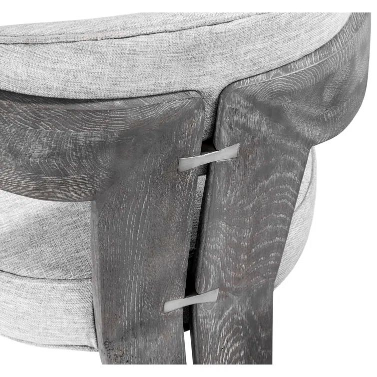 Maryl 20'' H Linen Upholstered Oak Armchair