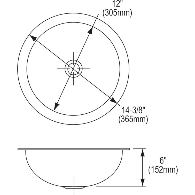 Asana 14" L x 14" W Undermount Kitchen Sink