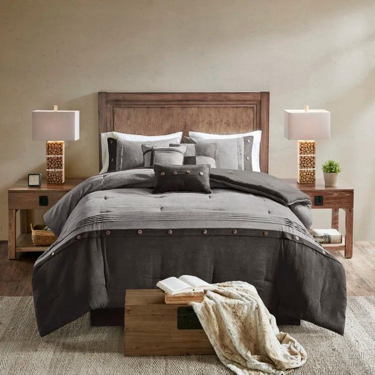 Madison Park Boone 7 Piece Faux Suede Comforter Set
