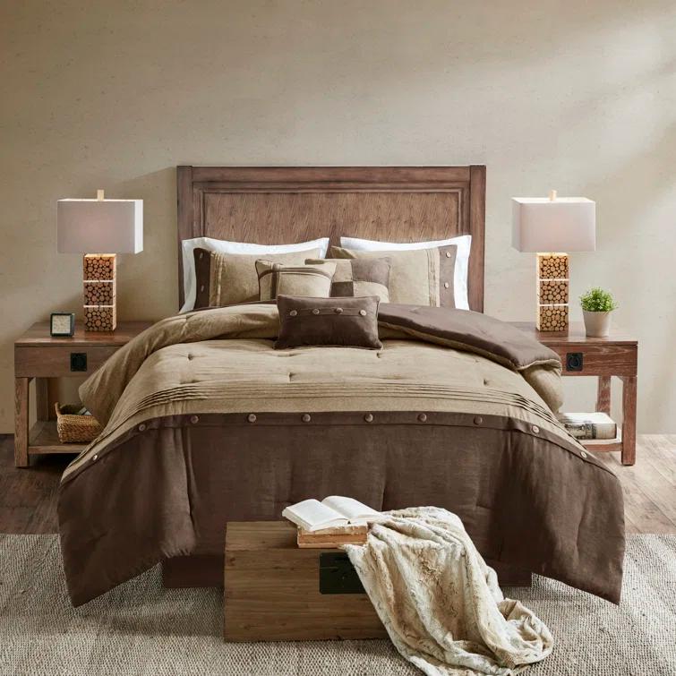 Madison Park Boone 7 Piece Faux Suede Comforter Set