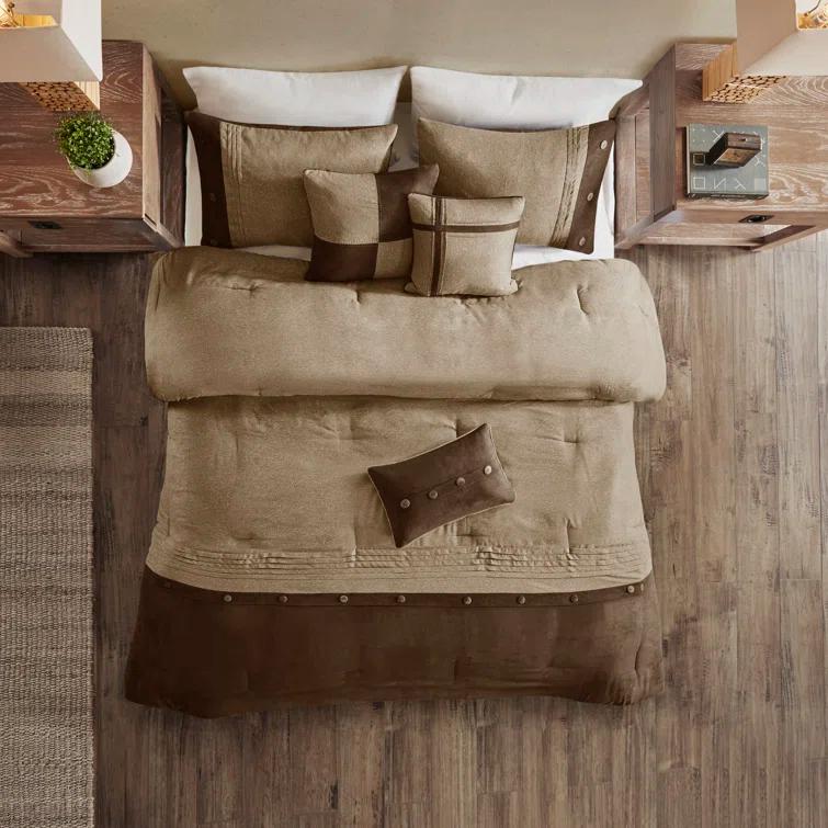 Madison Park Boone 7 Piece Faux Suede Comforter Set