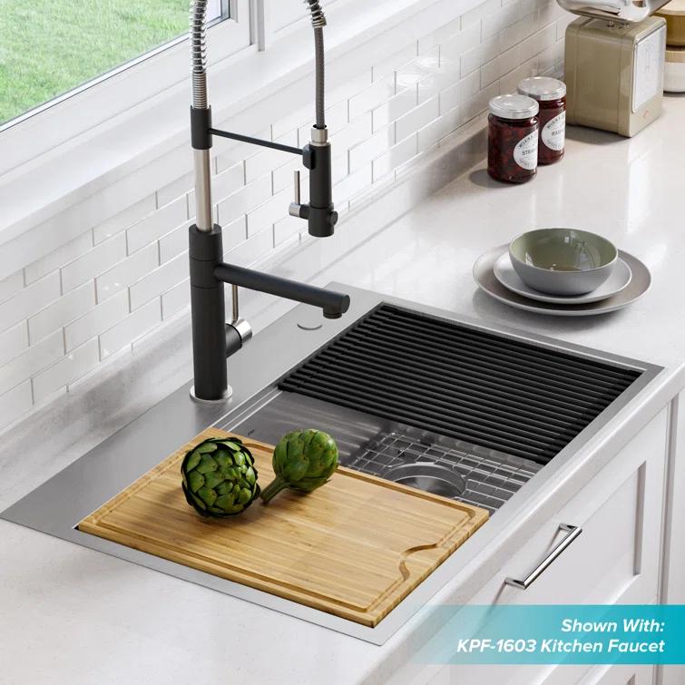 Kraus KWT310-30-100-75MB Kore 30" L x 19" W Drop-in Kitchen Sink with Accessories