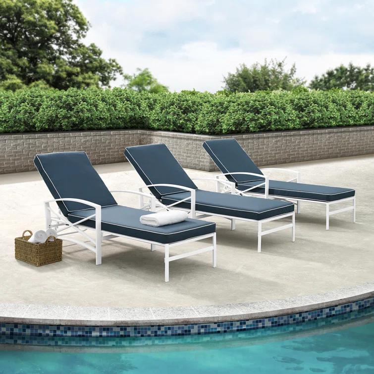 Tarpley Outdoor Steel Chaise Lounge