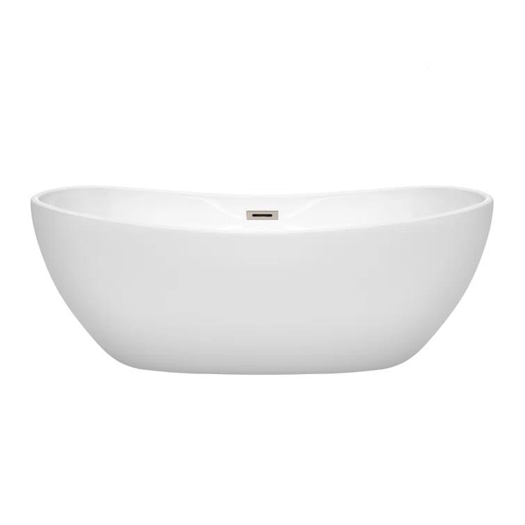 Rebecca 65'' x 32'' Freestanding Soaking Acrylic Bathtub