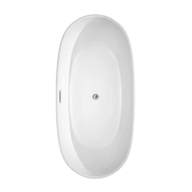 Rebecca 65'' x 32'' Freestanding Soaking Acrylic Bathtub with Faucet