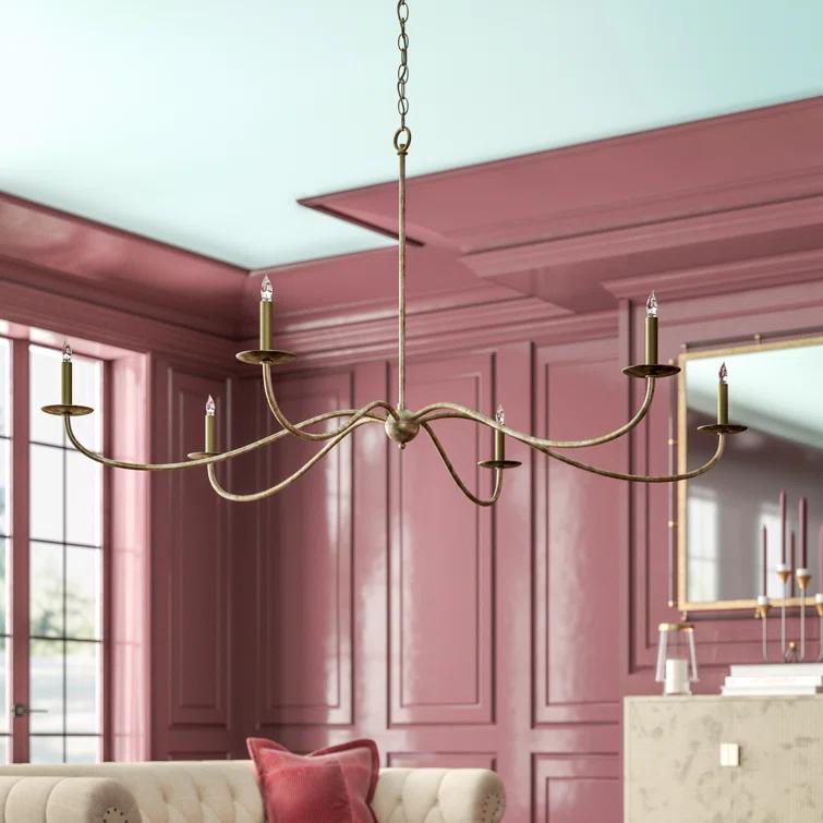 Saxon Silver Granello 6-Light Candle Chandelier