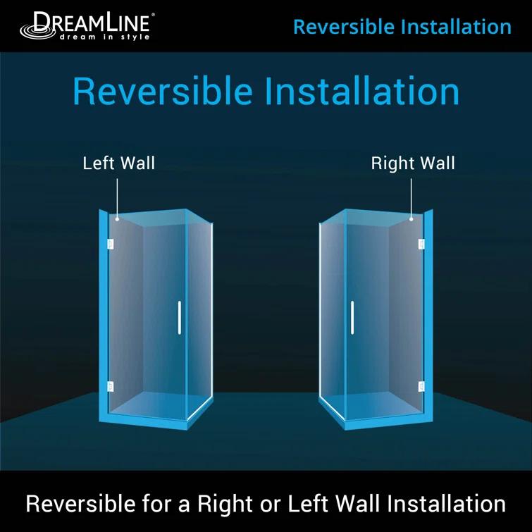 Unidoor Plus 30.375" W x 30" D x 72" H Frameless Pivot Rectangle Shower Enclosure
