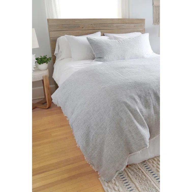 Logan Linen Duvet by Pom Pom at Home - Navy / King