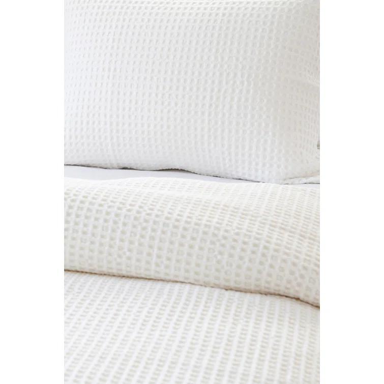 Zuma Cotton Waffle Weave Blanket by Pom Pom at Home - Cream / King
