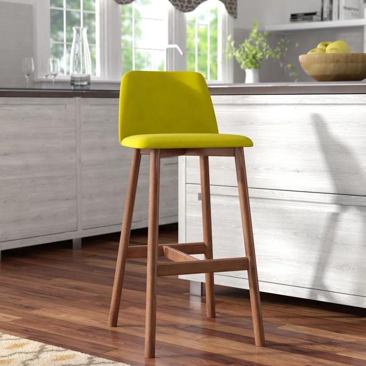 Chip Upholstered Counter Stool with Solid Wood Frame