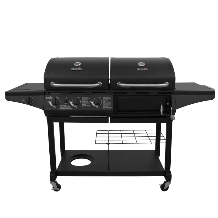 Charbroil 3-Burner Combo Gas & Charcoal Grill with Side Burner