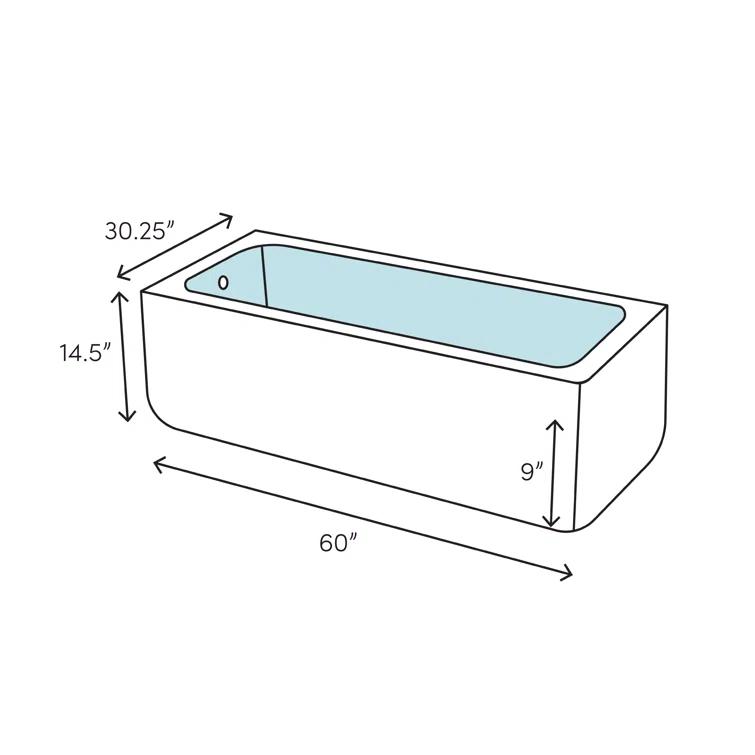 Bellwether® 60" x 30.25" Alcove Soaking Cast Iron Bathtub