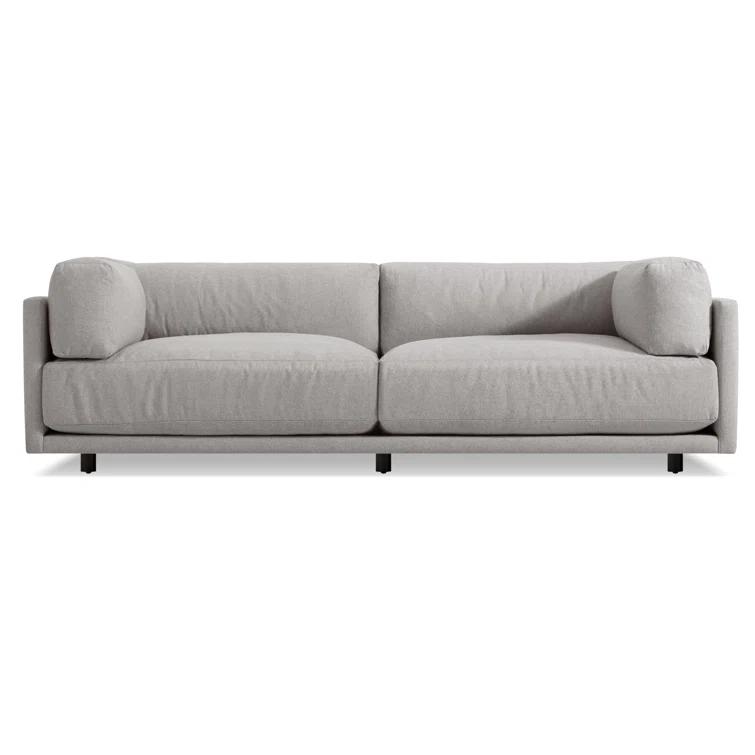 Sunday 82" Agnew Gray Textured Basketweave Cotton Blend Sofa
