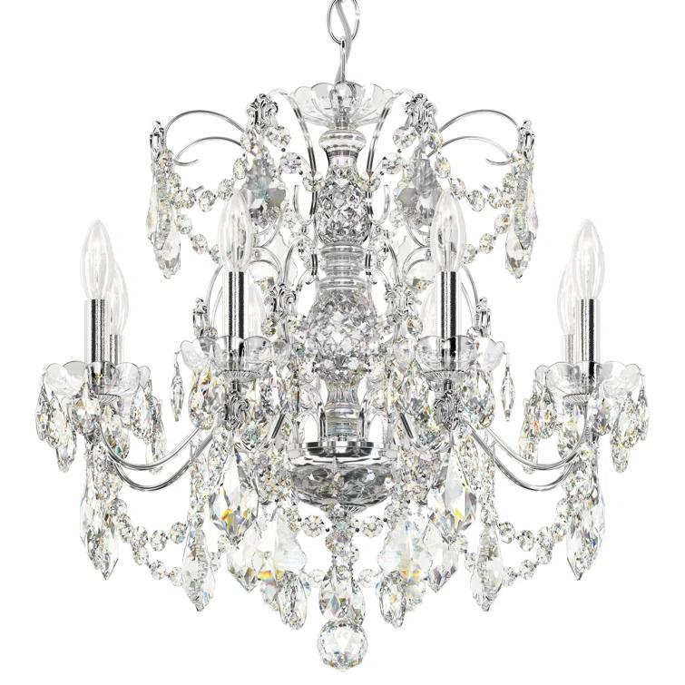 Century 8 - Light Glass Tiered Chandelier