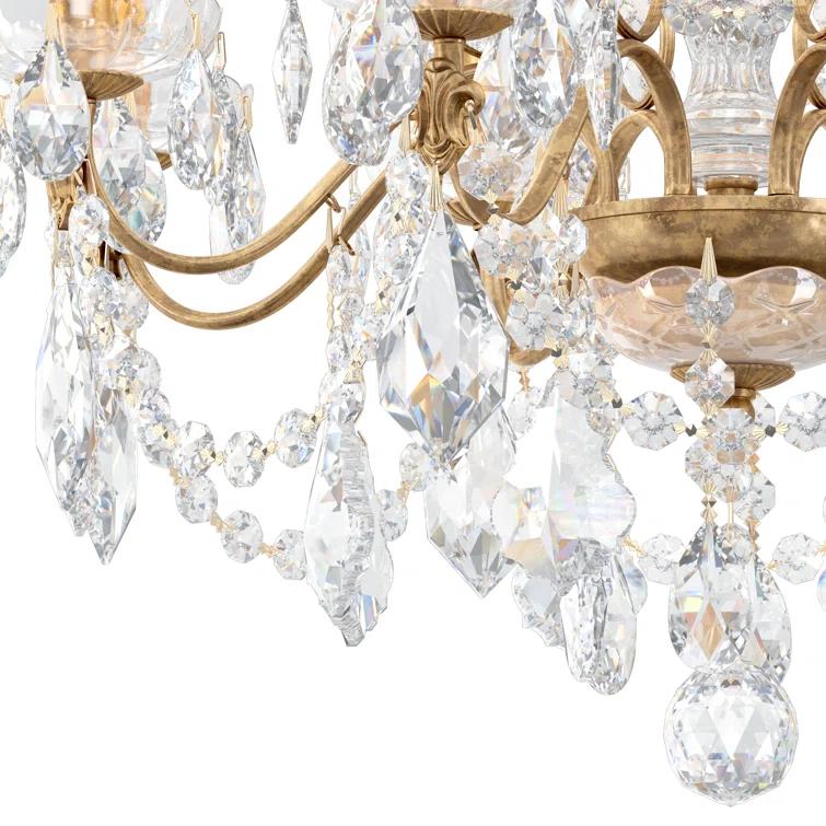 Century 8 - Light Glass Tiered Chandelier