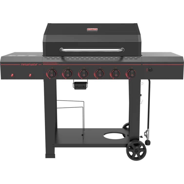 Megamaster 6 - Burner Freestanding Liquid Propane Gas Grill