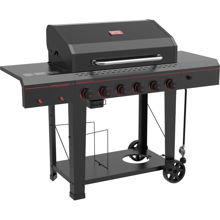 Megamaster 6 - Burner Freestanding Liquid Propane Gas Grill