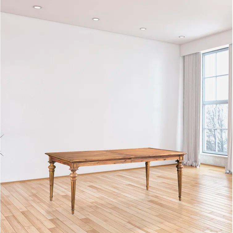 Wellington Hall Antique Beige Reclaimed Wood Extendable Dining Table